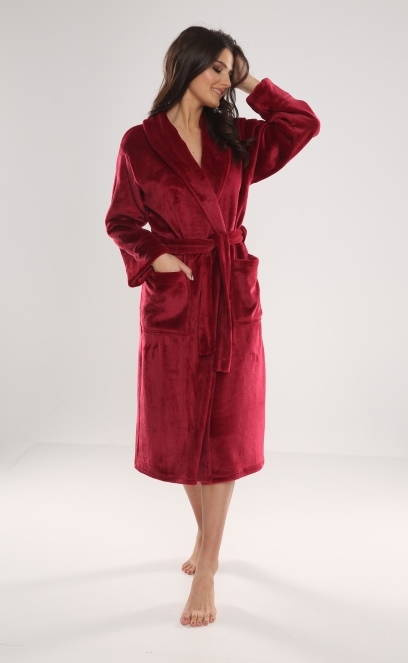 628 Abigail Long Forex női fürdőköpeny - bordó színű