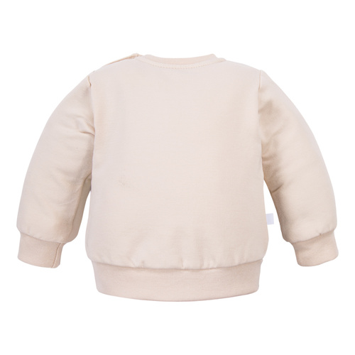 Beary Cool pulóver Eevi - világos bézs, pamut, mackó mintával