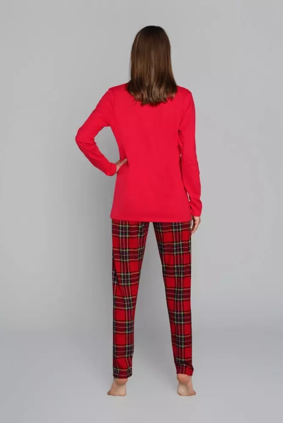 Zorza női pizsama hosszú ujjú, nadrágos olasz divat - zöld/print