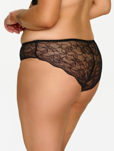 2607 Lupoline fekete csipke bugyi arany részletekkel