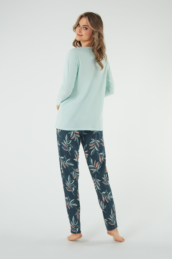 Julietta Női pizsama hosszú ujjú, hosszú nadrág olasz divat - pisztácia/print