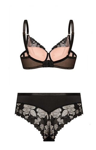 Hanna Mefemi bikini alsó - magasított, csipkés, bézs színű hálóval