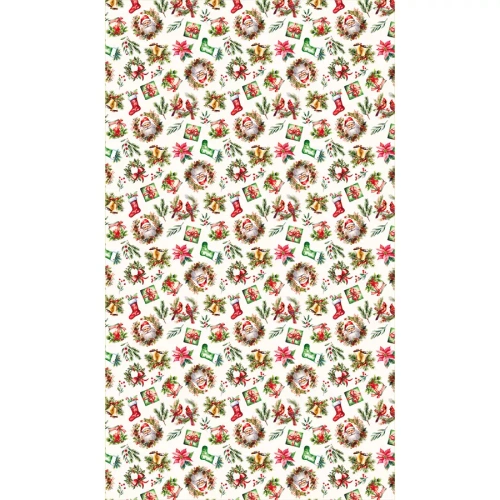 C03 Karácsonyi asztalterítő piros Markizeta - vízálló, elegáns, polírozott gyártás