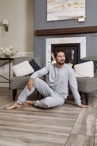 Leader tréningruha szett hosszú. ujj, hossz. nadrág olasz divat - melange