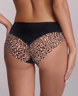 2194 Black Panther Ava női bugyi - fekete tüll, mikroszálas, leopárd mintás