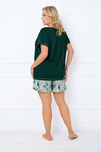 Florisa Női rövid ujjú pizsama, rövid nadrág Italian Fashion - sötétzöld/print