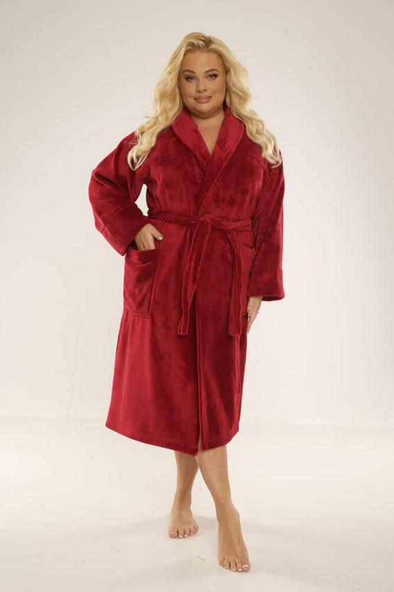 628 Abigail Long Forex női fürdőköpeny - bordó színű