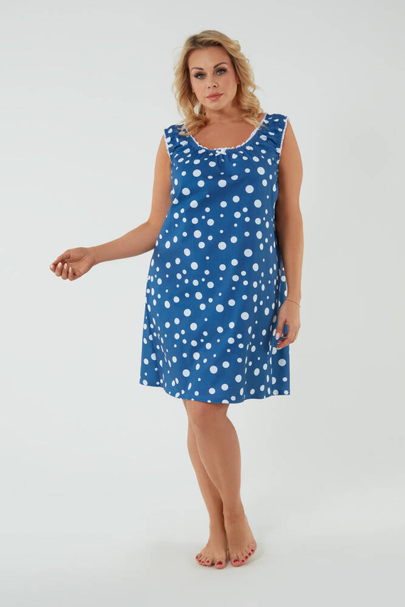Raba hálóing és szoptatós ruha, széles pántos olasz divat - kék mintás