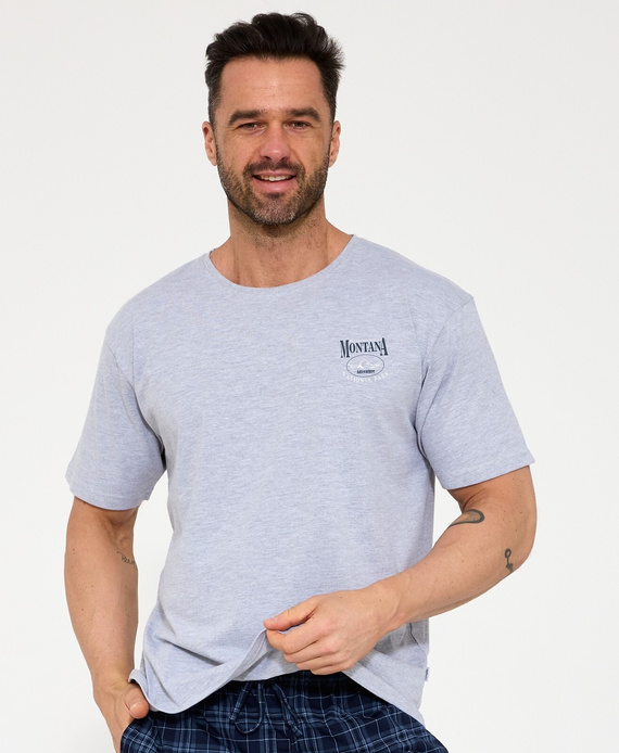 Cornette 328/214 Montana 3 férfi pizsama szürke 100% pamut