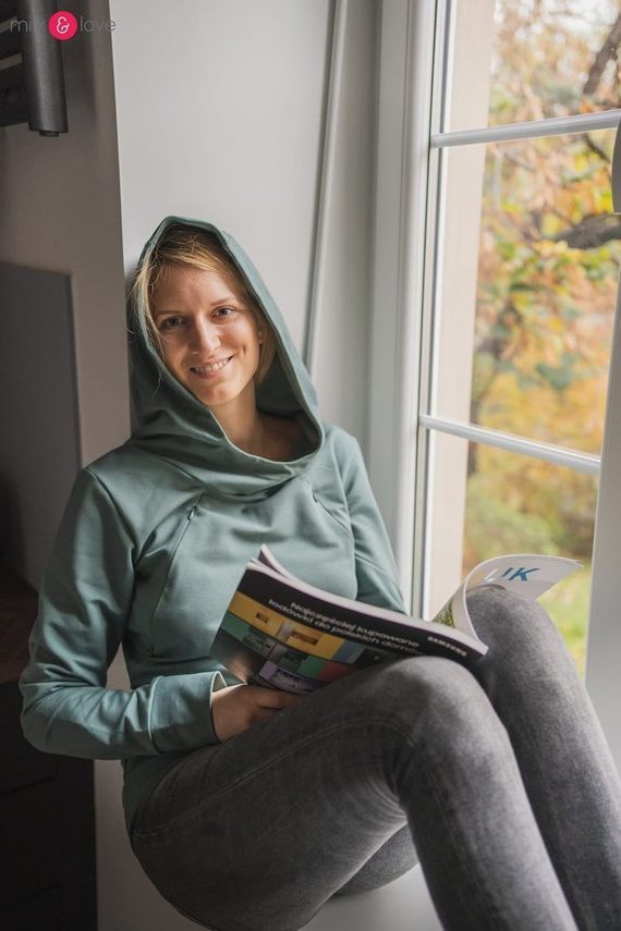 Milk Please bluza do karmienia Milk&Love z kapturem dusty cedar