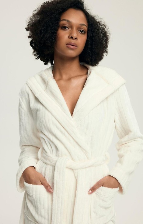 43600 Dionne Női kapucnis köpeny Henderson krém - puha, hosszú, bordázott, bordázott