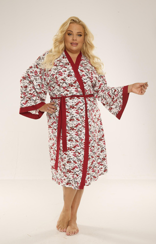 468/473 Mia Női köntös Plus Size Forex - bordóbarna színű