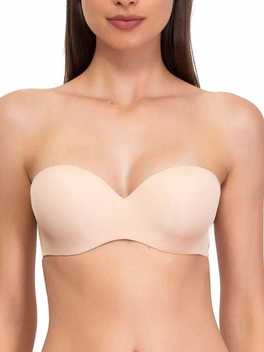 1580 Push-up melltartó Fantastic - bandeau, mikroszálas Sielei bézs színben