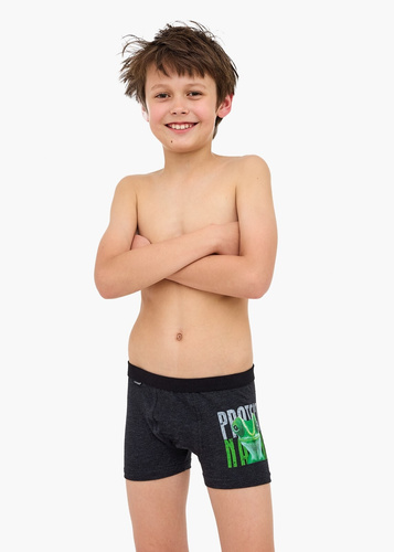 Fiú pamut boxeralsó 700/153 Protect 2 grafit kényelmes és légáteresztő