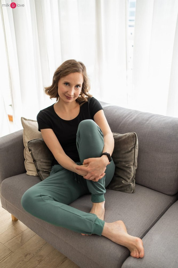 Spodnie dresowe ciążowe Milk&Love jasny szary melanż