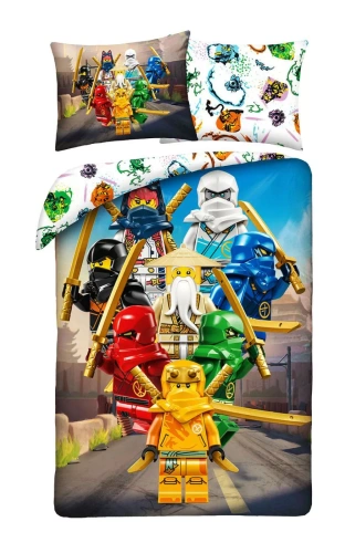 Lego Ninjago pamut ágynemű gyerekeknek 12 Halantex - 100% pamut, cipzár, súly 115 g/m2