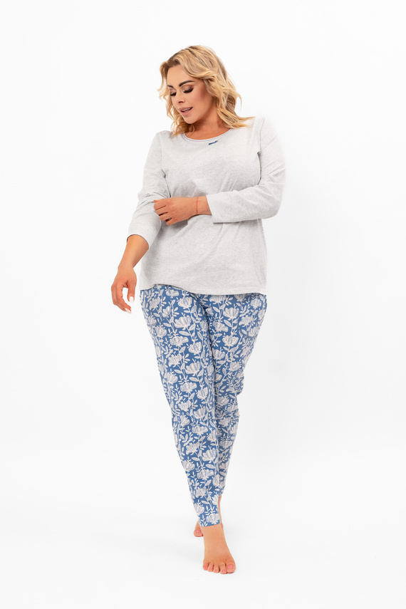 Női pizsama Boma - hosszú ujjú, hosszú nadrág, pamut Italian Fashion - melange/print