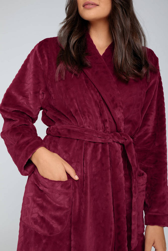 Bona Női gyapjú női köntös Italian Fashion - bordóbarna színű