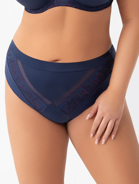 K 971 Astrid Női bugyi Gorsenia - tengerészkék, csipke és tüll