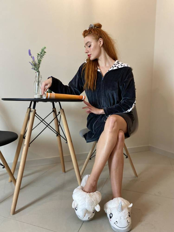 438 Marisol Női fürdőköpeny - grafit