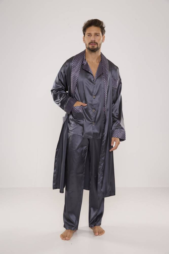 939 Férfi szatén szürke pizsama