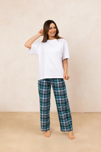 Női pizsama Regina 725/25 zöld - pamut, rövid ujjú, kényelmes és stílusos