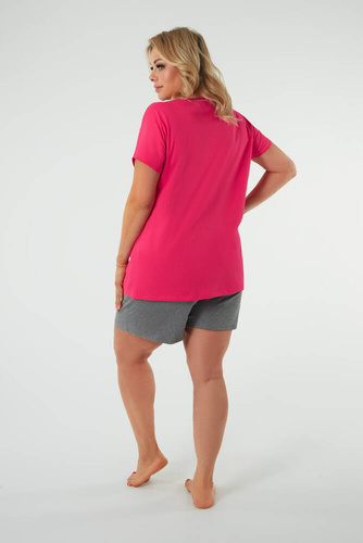 Selfie Női rövid ujjú pizsama, rövidnadrág Italian Fashion - amarant/melange