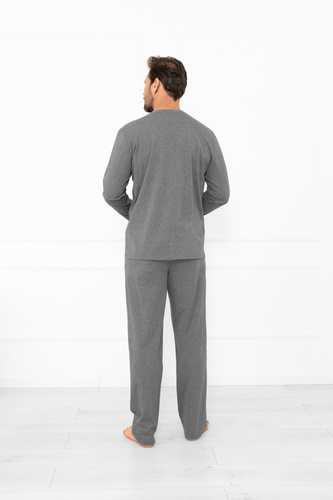 Gordo férfi pizsama - klasszikus pamut, póló felső és nadrág zsebekkel Olasz divat - melange