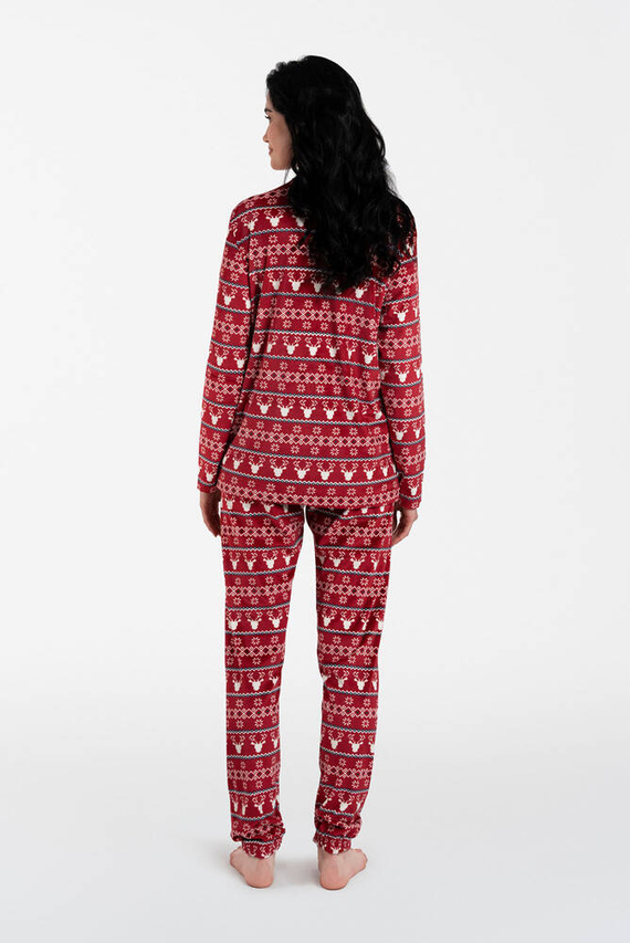 Iceland Fleece női szett olasz divat - bordó mintás