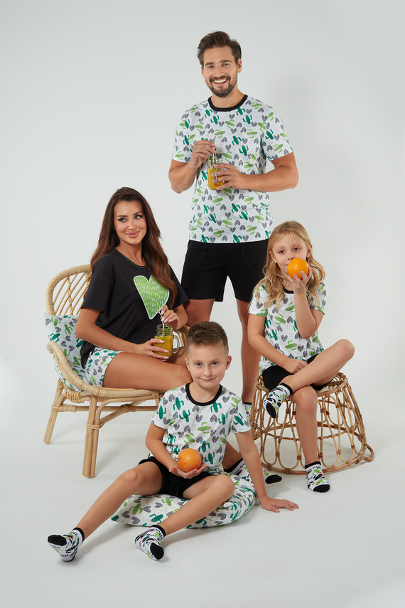 Picos Női rövid ujjú pizsama és rövidnadrág Italian Fashion - fekete/print