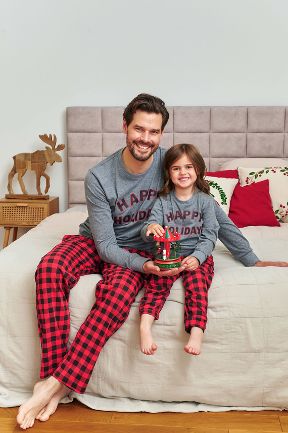 7344 Férfi sötétszürke Doctor Nap pizsama - 100% pamut