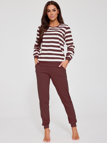 Cornette Molly 635/475 női pizsama csokoládé – 100% pamut, kényelmes