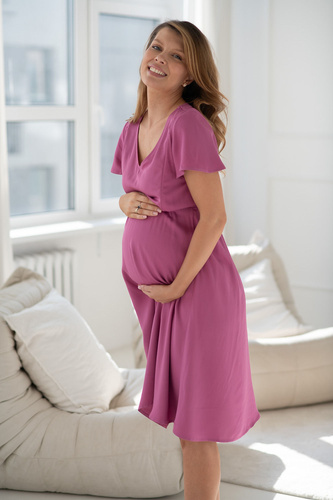 Lovely Dress Midi kismama és szoptatós ruha 100% viszkóz Milk&Love rose