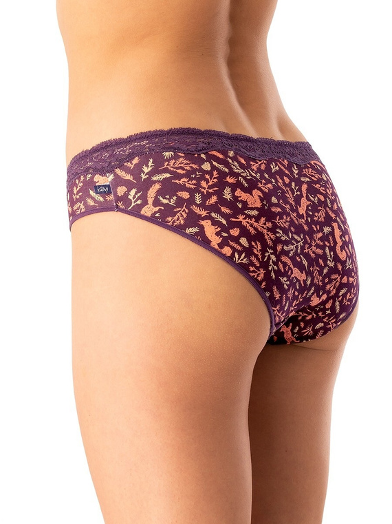 Női bugyi LPR 706 B25 Key aubergine - pamut, 2 db dobozos, kényelmes és klasszikus, 2 db-os csomagolásban