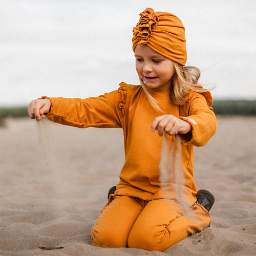 Simply Comfy gyermek leggings harang alsó Eevi honey- 100% pamut, kényelmes és elegáns