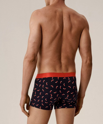 Boxeralsó 2GMH-027/25 Atlantic navy blue - férfi pamut boxeralsó karácsonyi dobozban