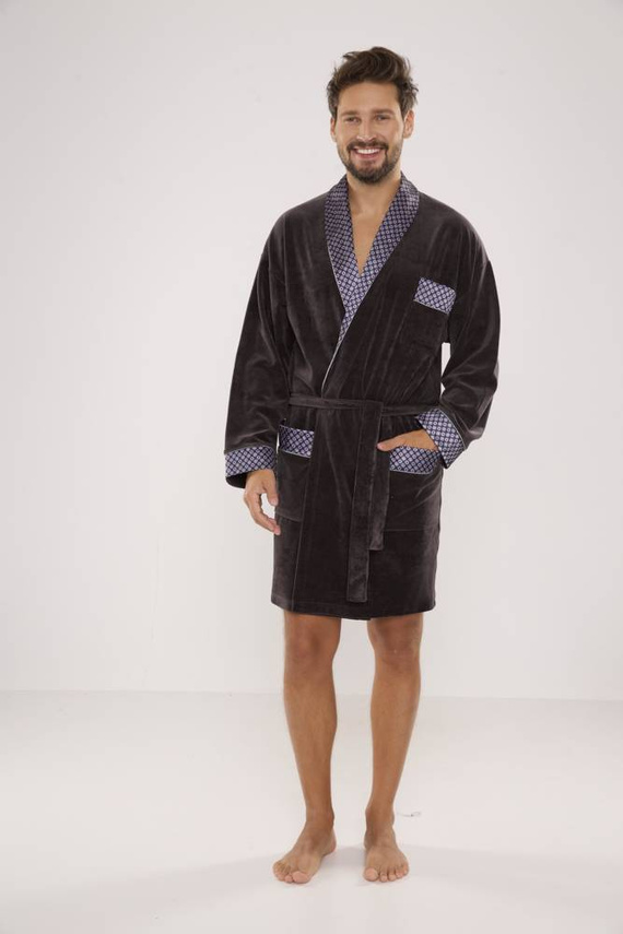 772 Bonjour férfi forex fürdőköpeny - grafit