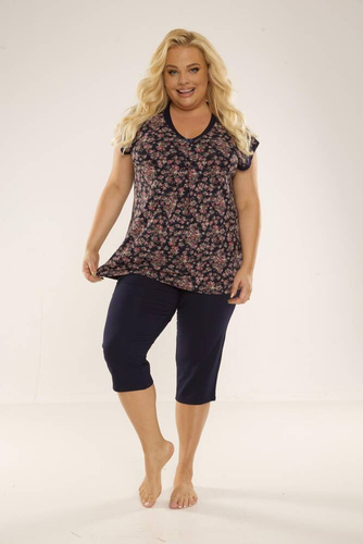 489/491 Mia női plus size pizsama Forex - tengerészkék