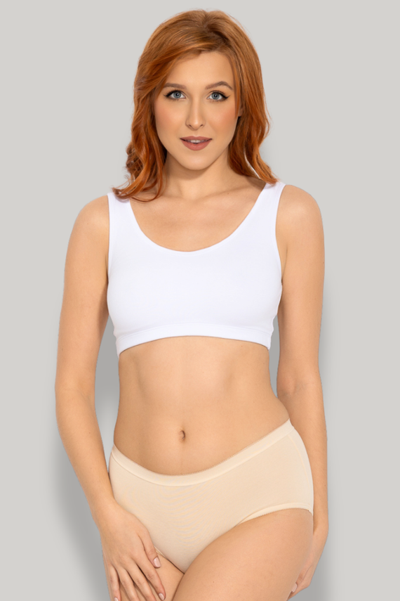 Pamut top Zoya Mitex merevítő nélküli kényelmes bustier white