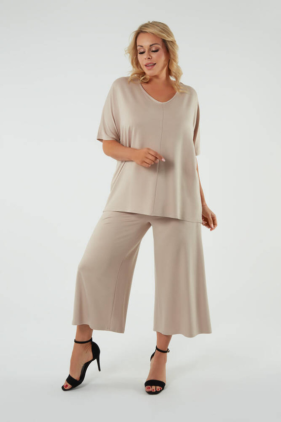 Soler Rövid ujjú blúz Olasz divat - bézs