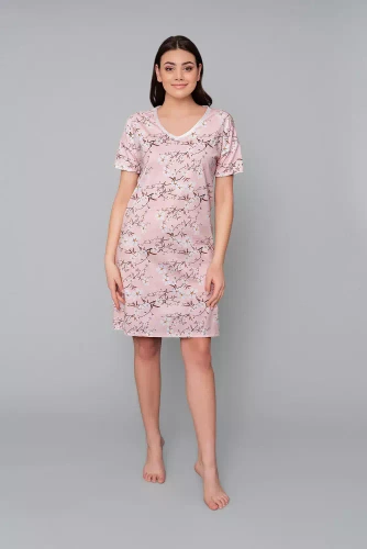 Alwa rövid ujjú hálóing Italian Fashion - rózsaszín nyomtatás