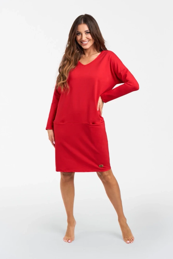 Karina női hosszú ujjú tunika Italian Fashion - piros