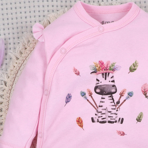 ABN-5539 Nini Happy Animals baba pizsama organikus pamutból - 100% biztonság, nikkelmentes záróelemek, lengyel gyártás