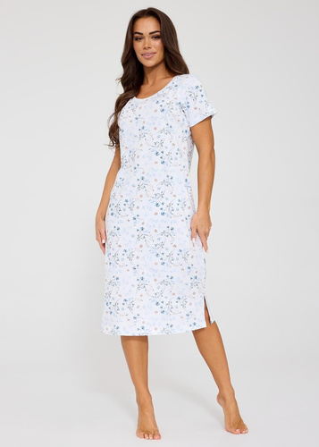 Cornette Florence 2 női hálóing ekrü – 100% pamut, virágmintás