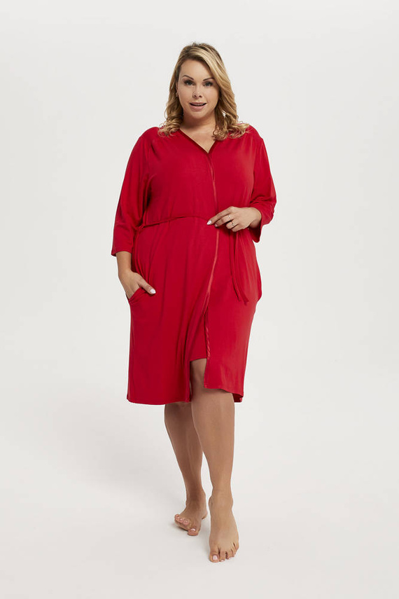 Song Női 3/4 ujjú fürdőköpeny Italian Fashion - piros