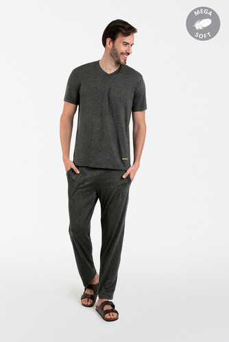 Akord Férfi rövid ujjú pizsama, hosszú nadrág Olasz divat - c.melange