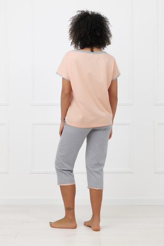 Sabrina Italian Fashion női pizsama 100% pamut – rövid ujj, 3/4 nadrág