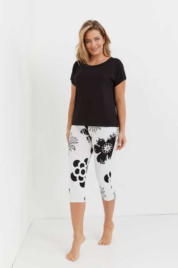 743 Elle Forex Női pizsama - fekete-ecru színű