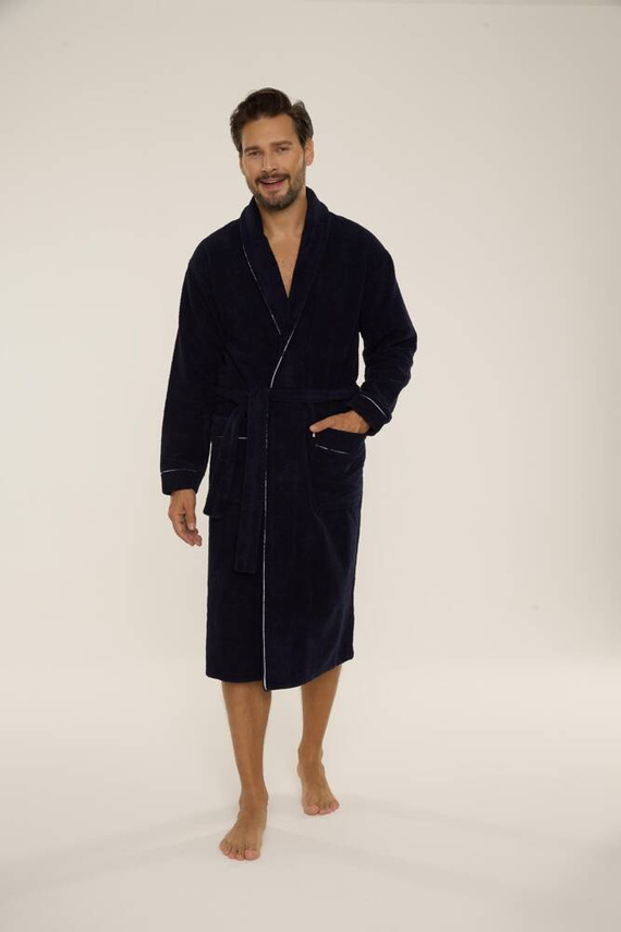 735 Manuele férfi köntös De Lafense - tengerészkék