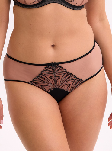 Gaia GFP 1312 Imani fekete bézs - klasszikus, hímzett, mikroszálas és hálós bikinialsó